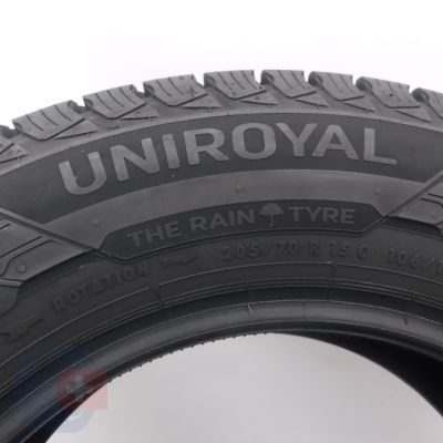 5. Opony 205/70 R15C 2x UNIROYAL 106/104R SnowMax 3 Zimowe 2020 Jak Nowe 10,2-10,4mm