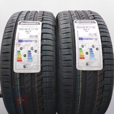 5. Opony 205/40 R17 4x CONTINENTAL 84Y XL PremiumContact6 Letnie 2021, 2023 Nieużywane