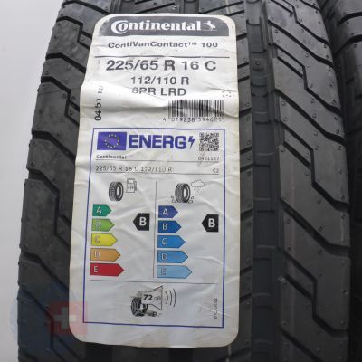 2. Opony 225/65 R16C 2x CONTINENTAL 112/110R ContiVanContact 100 Letnie 2022 