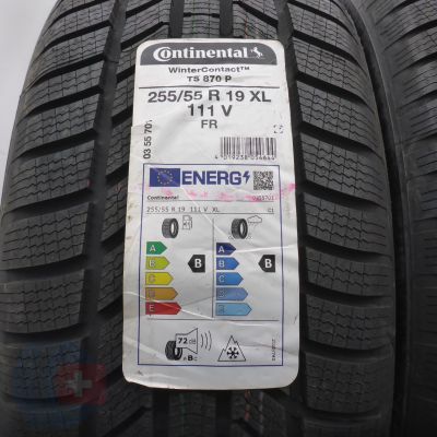 2. Opony 255/55 R19 4x CONTINENTAL 111V XL WinterContact TS870P Zimowe 2022 Nieużywane