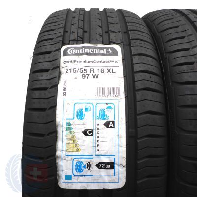 2. Opony 215/55 R16 4x CONTINENTAL 97W XL ContiPremiumContact 5 Letnie 2018 Nieużywane