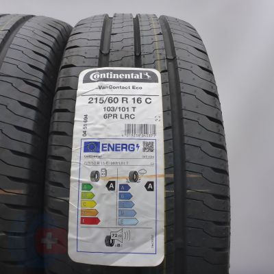 3. Opony 215/60 R16C 2x CONTINENTAL 103/101T VanContact eco Letnie 2023