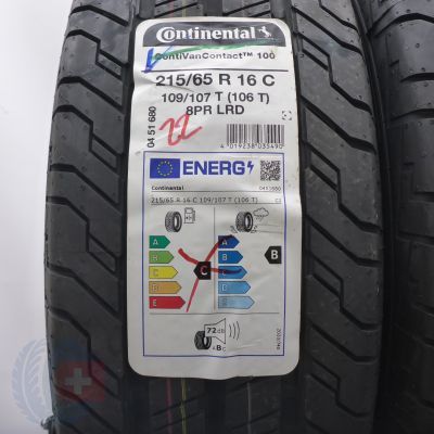 2. Opony 215/65 R16C 2x CONTINENTAL 109/107T ContiVanContact 100 Letnie 2022 Nieużywane