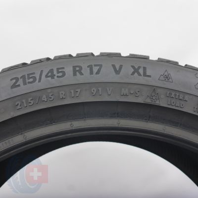 6. Opony 215/45 R17 2x CONTINENTAL 98H WinterContact TS 870 Zimowe 2023 8,2-8,8mm