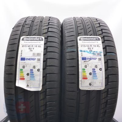Opony 215/45 R18 2x CONTINENTAL 93Y XL PremiumContact 6 Letnie 2023 Nieużywane 