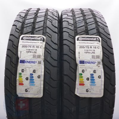 Opony 205/75 R16C 2x CONTINENTAL 113/111R ContiVanContact 100 Letnie 2022 Nieużywane 