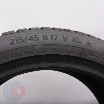 6. Opony 215/45 R17 2x CONTINENTAL 91V XL WinterContact Ts 870 Zimowe 2022 8mm 