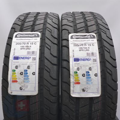 3. Opony 205/70 R15C 4 x CONTINENTAL 106/104R ContiVanContact 100 Letnie 2021  