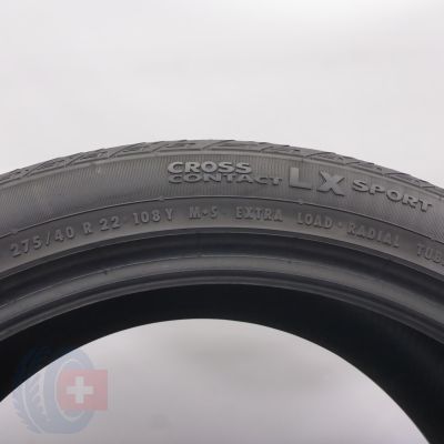 5. Opony 275/40 R22 2x CONTINENTAL 108Y XL Silent CrossContact LX Sport Letnie M+S 2023 5,5-5,8mm