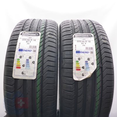 Opony 225/45 R18 2x CONTINENTAL 91Y ContiSportContact 5 RFT BMW Letnie 2022 