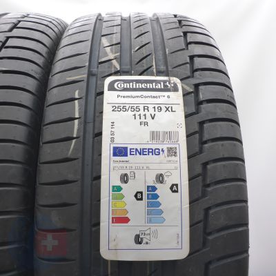 2. Opony 255/55 R19 4x CONTINENTAL 111V XL PremiumContact 6 Letnie 2022 Nieużywane 