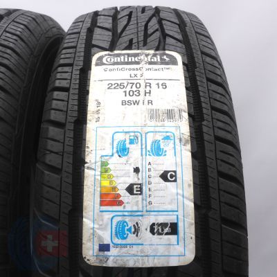 2. Opony 225/70 R16 4x CONTINENTAL 103H ContiCrossContact LX2  M+S Letnie 2020 Jak Nowe
