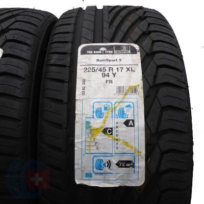 2. Opony 225/45 R17 4x UNIROYAL 94Y XL RainSport 3 Letnie 2018 Jak Nowe Nieużywane