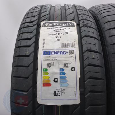 2. Opony 225/40 R19 2x CONTINENTAL 93Y XL ContiSportContact 6 MOE RFT Letnie 2022/23 