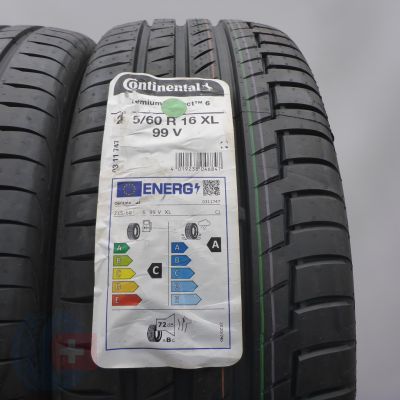 2. Opony 215/60 R16 2x CONTINENTAL 99V XL PremiumContact 6 Letnie 2022 